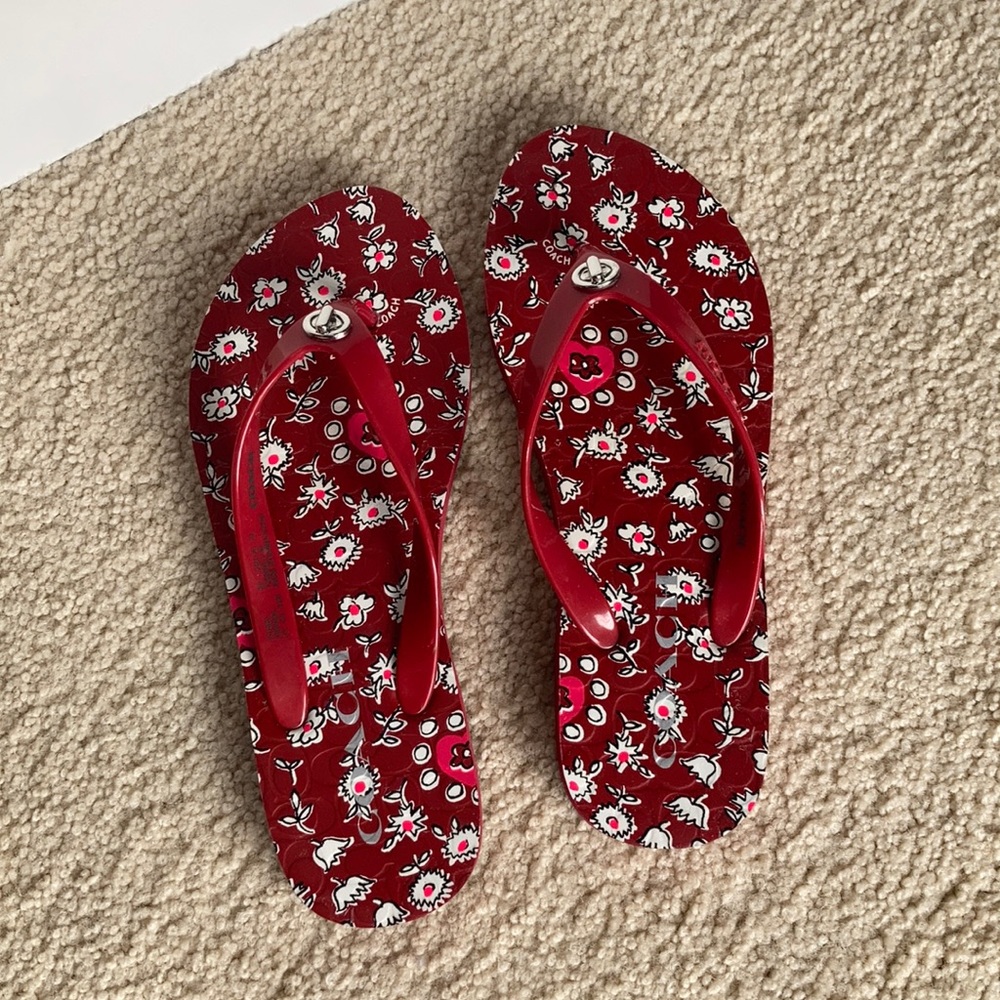 Red Coach Abbigail Flip Flops